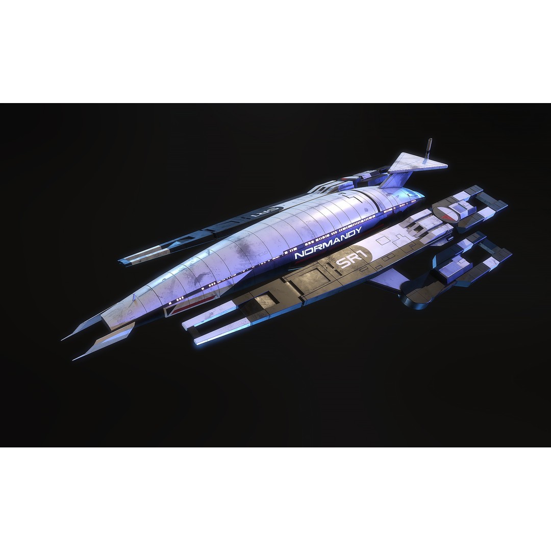 Normandy SR1 3D Model – High Poly Military Spacecraft, FBX, OBJ - View 3