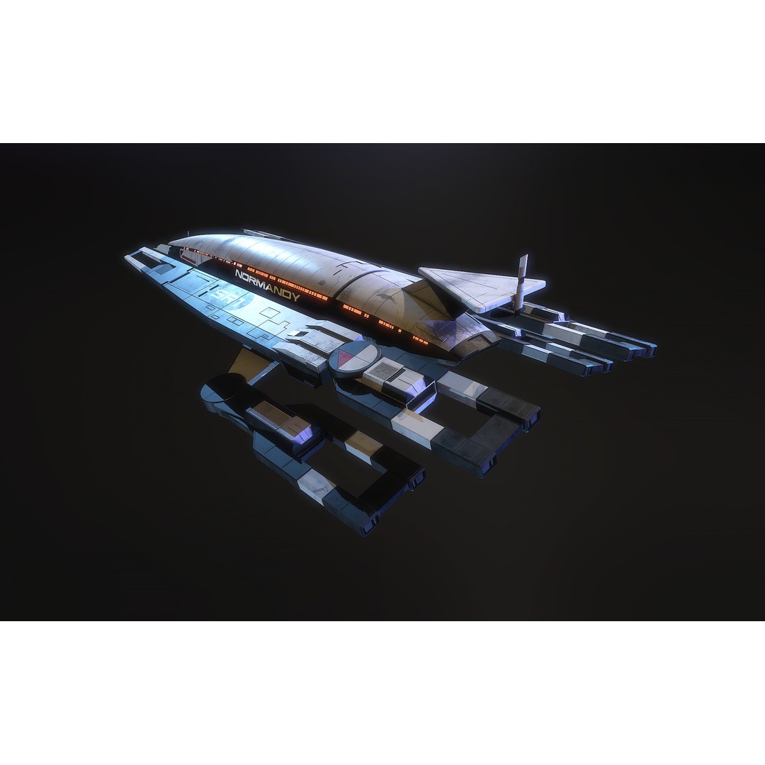 Normandy SR1 3D Model – High Poly Military Spacecraft, FBX, OBJ - View 9