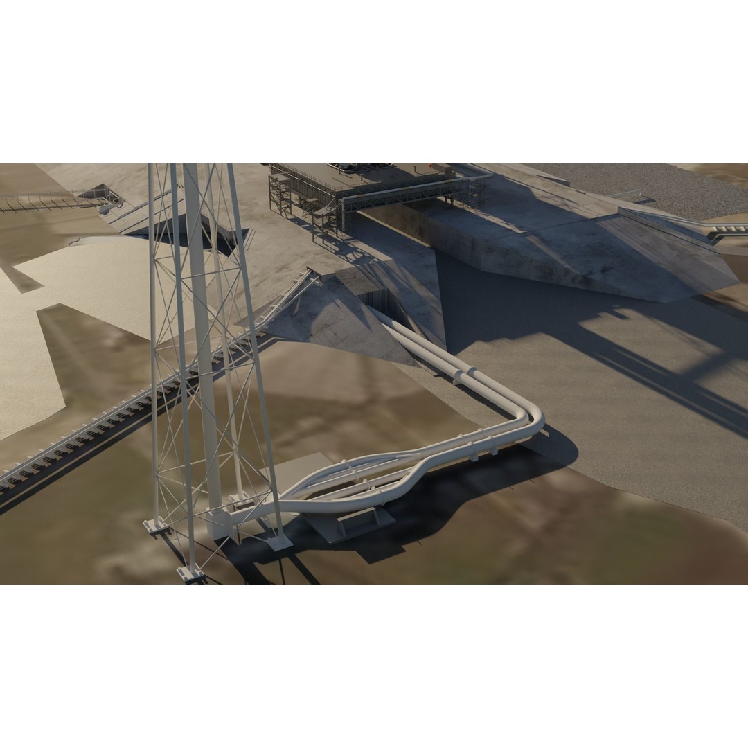 Kennedy Space Center Launch Complex 39-A 3D Model – Low Poly Game Asset, FBX - View 14