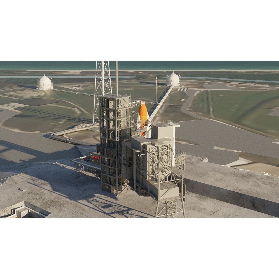 Kennedy Space Center Launch Complex 39-A 3D Model – Low Poly Game Asset, FBX - View 21