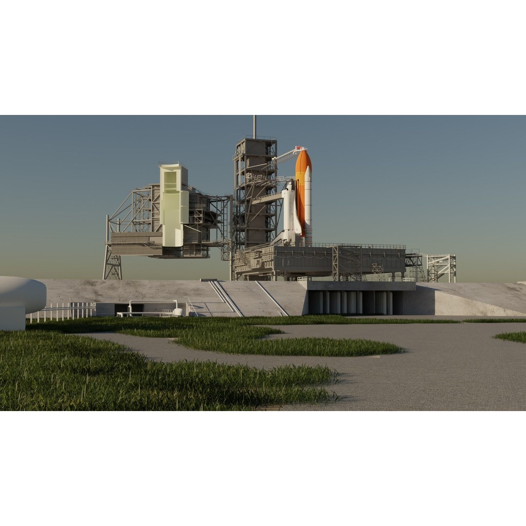 Kennedy Space Center Launch Complex 39-A 3D Model – Low Poly Game Asset, FBX - View 4