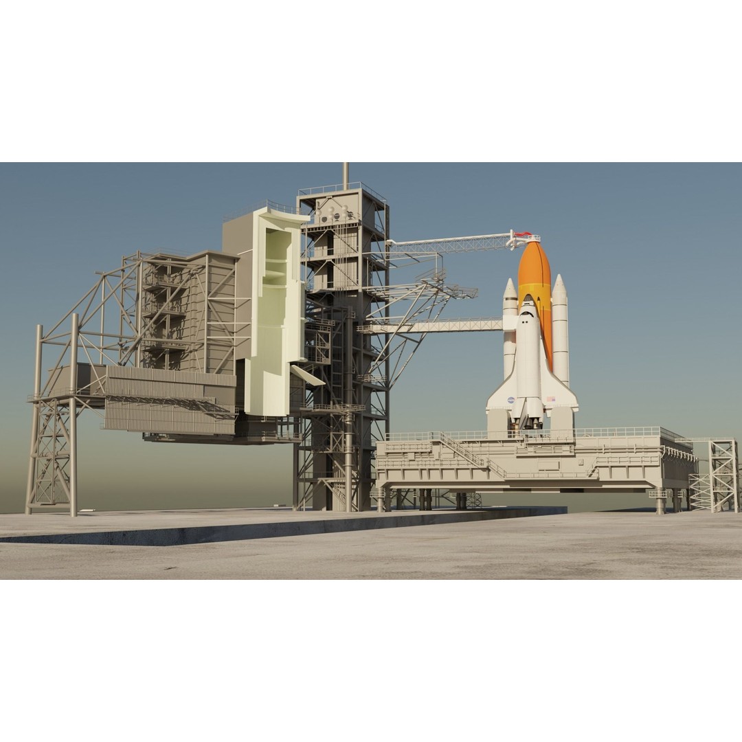 Kennedy Space Center Launch Complex 39-A 3D Model – Low Poly Game Asset, FBX - View 5