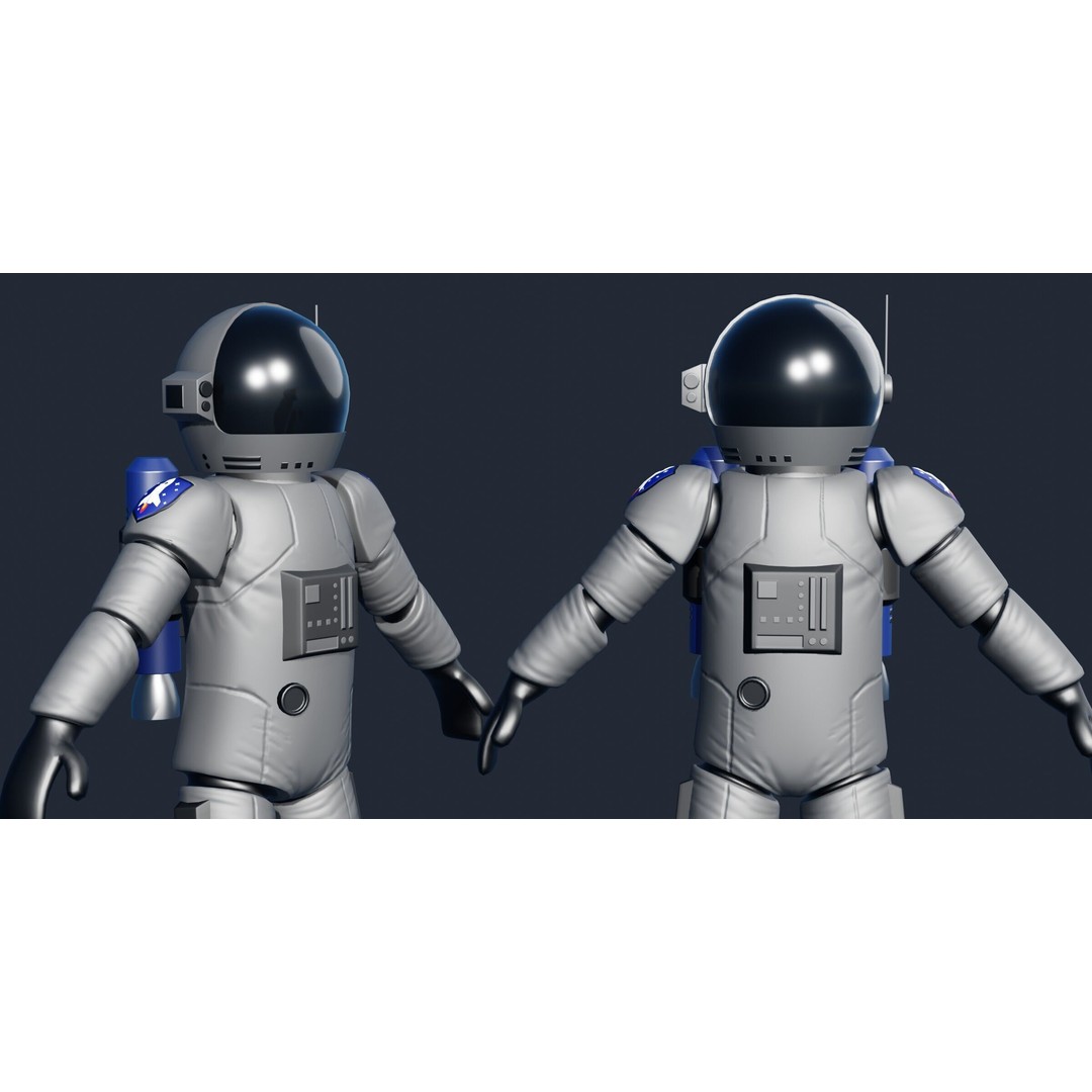 Stylized Astronaut 3D Model – Rigged Character for Blender, Game-Ready - View 4