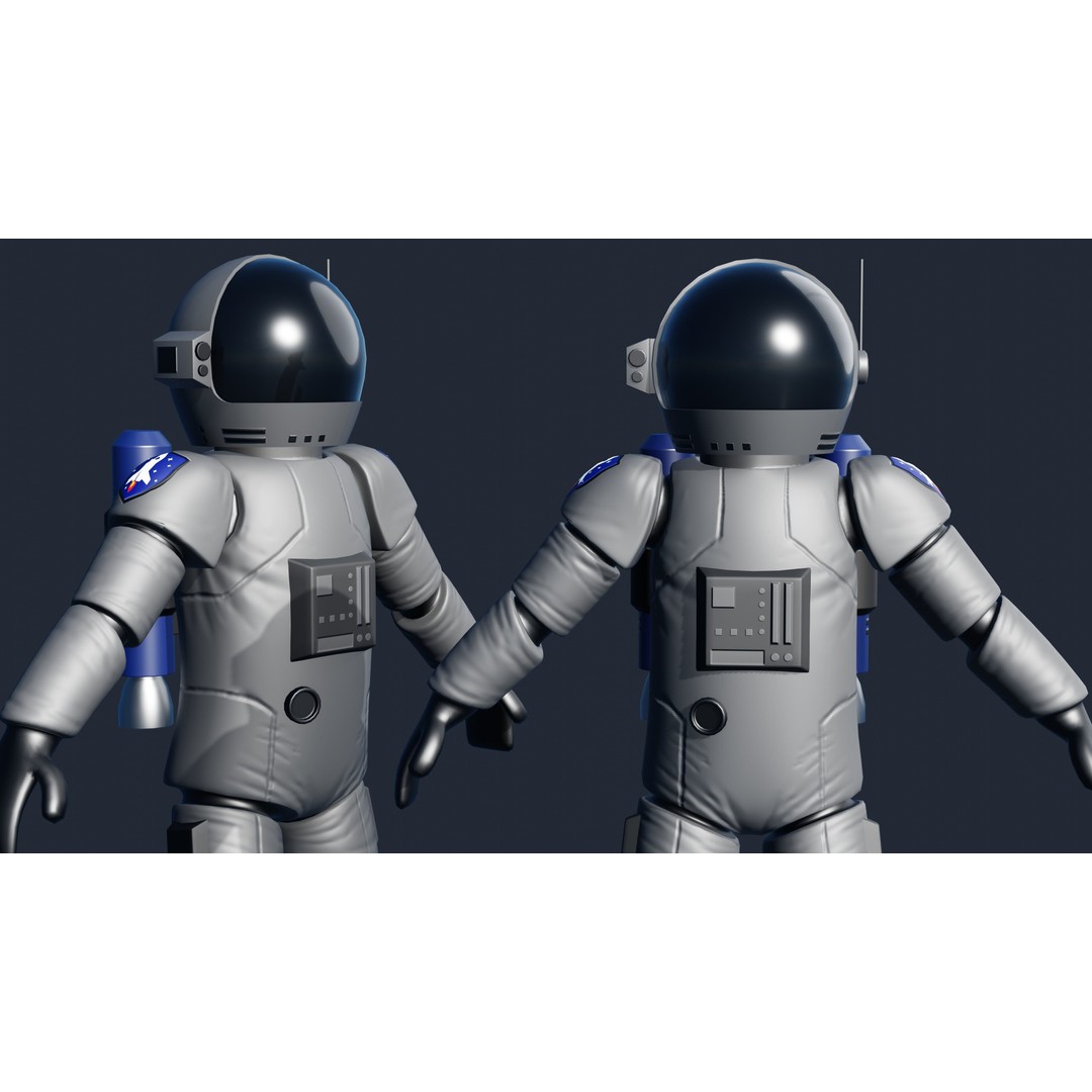 Stylized Astronaut 3D Model – Rigged Character for Blender, Game-Ready - View 7