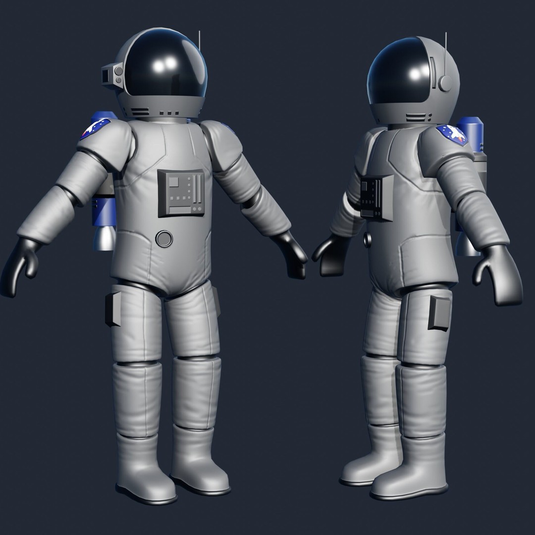 Stylized Astronaut 3D Model – Rigged Character for Blender, Game-Ready - View 8