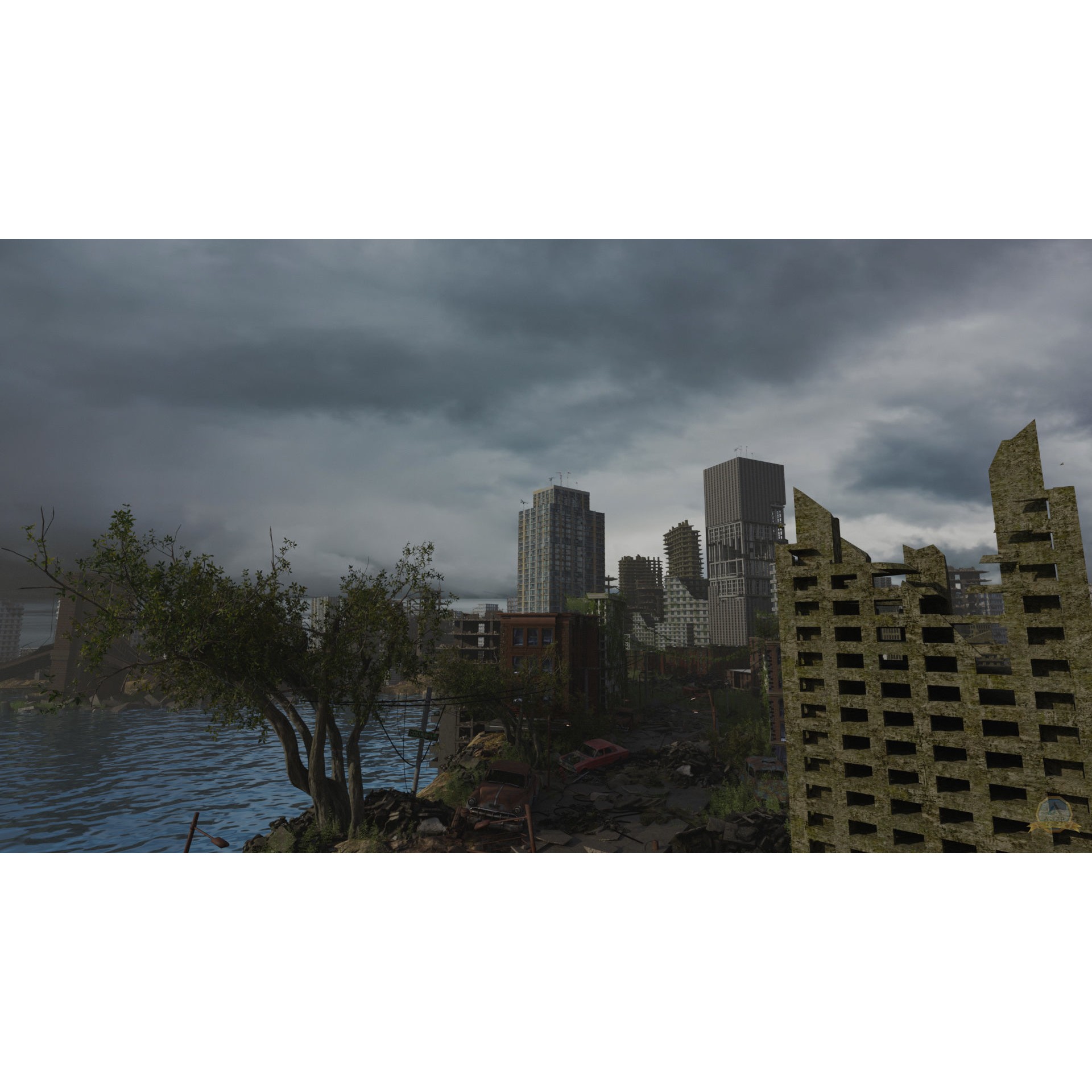 Post-apocalyptic Abandoned City - Extremely Detailed 3D Model - View 4