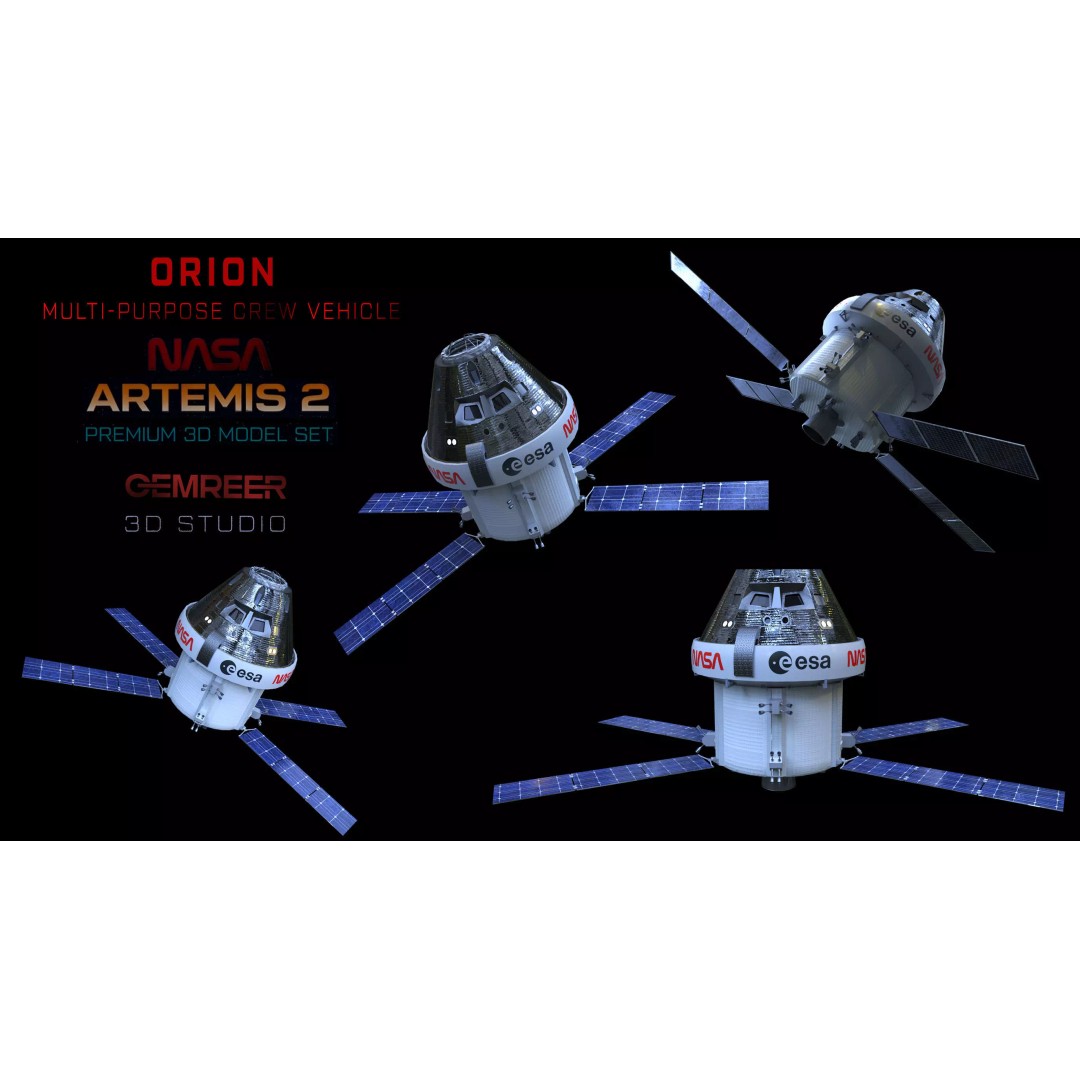 Orion 3D Model – Low Poly Rigged Spacecraft for Animation