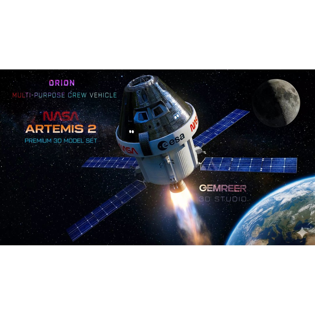 Orion 3D Model – Low Poly Rigged Spacecraft for Animation - View 4