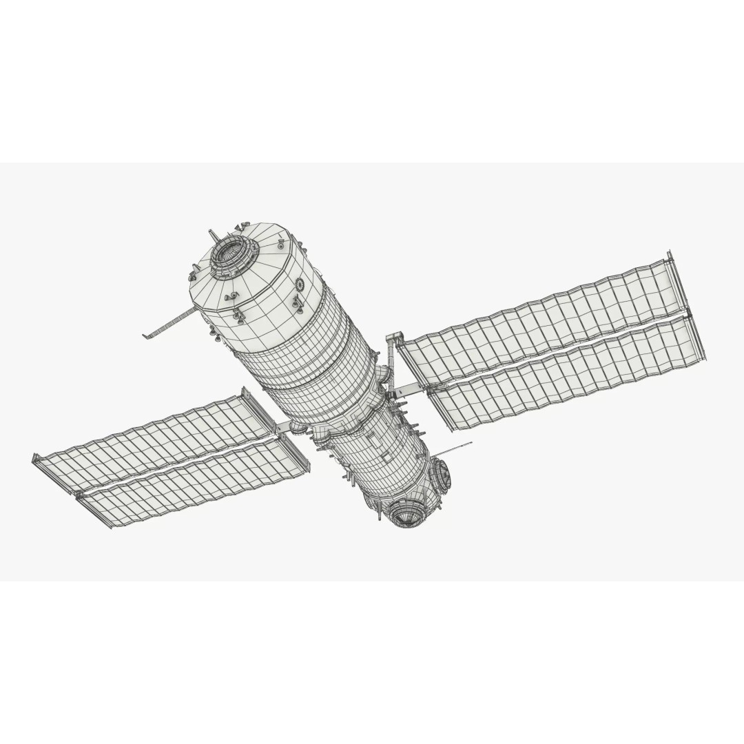 Tiangong Tianhe Main Module 3D Model – Rigged Space Station Component for Cinema 4D - View 13