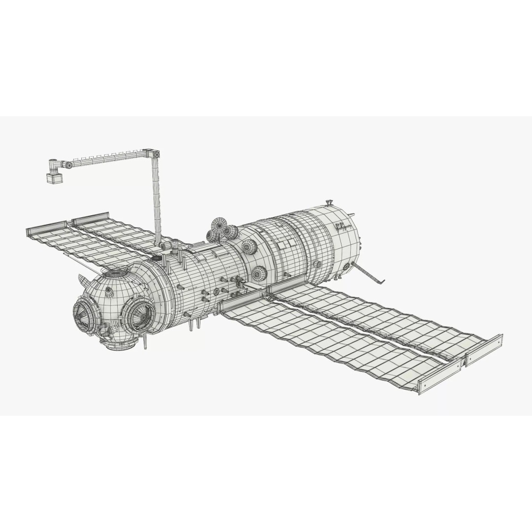 Tiangong Tianhe Main Module 3D Model – Rigged Space Station Component for Cinema 4D - View 14