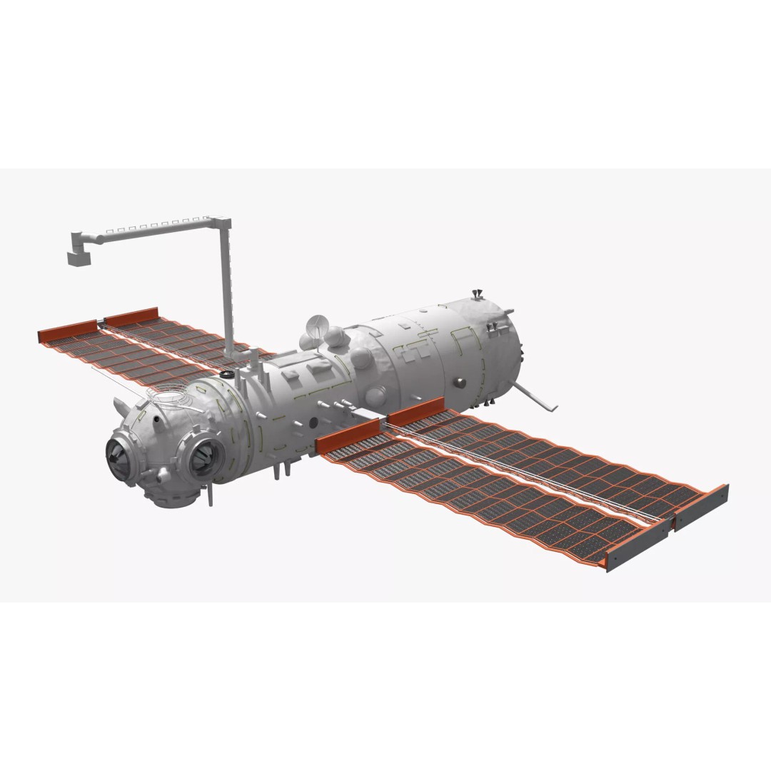 Tiangong Tianhe Main Module 3D Model – Rigged Space Station Component for Cinema 4D - View 4