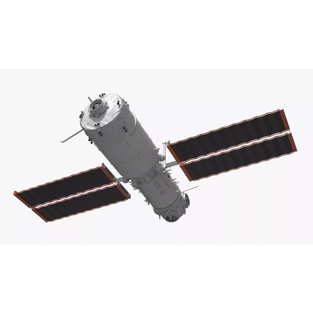 Tiangong Tianhe Main Module 3D Model – Rigged Space Station Component for Cinema 4D - View 6