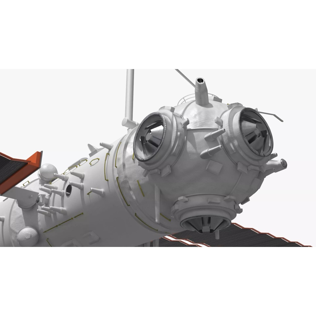 Tiangong Tianhe Main Module 3D Model – Rigged Space Station Component for Cinema 4D - View 7