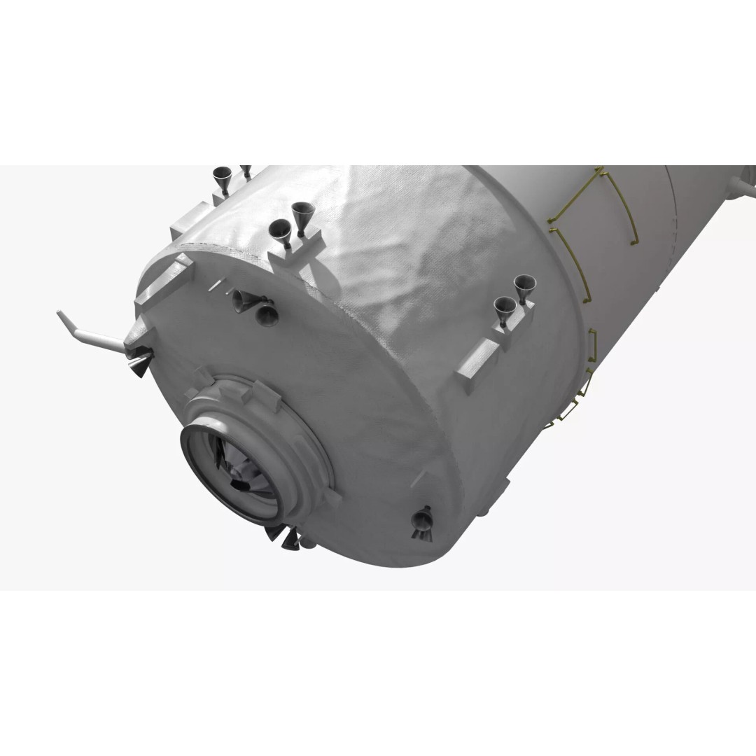 Tiangong Tianhe Main Module 3D Model – Rigged Space Station Component for Cinema 4D - View 9