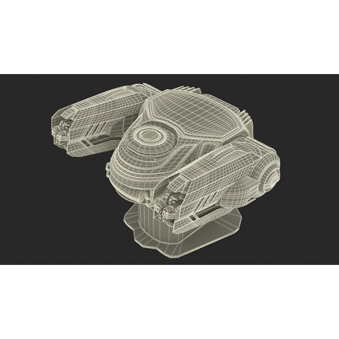Sci Fi Heavy Defense Gun Mount 3D Model – High Poly PBR Turret Asset - View 15