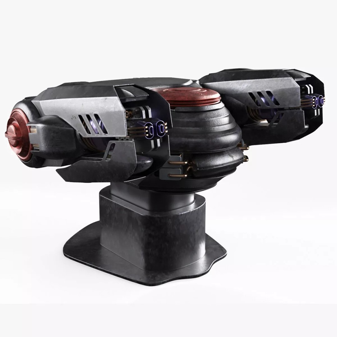 Sci Fi Heavy Defense Gun Mount 3D Model – High Poly PBR Turret Asset - View 8