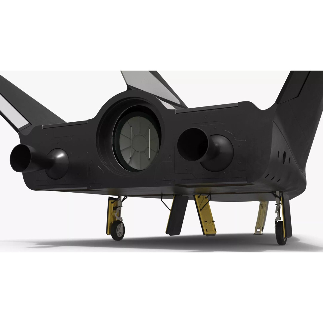 Compact Orbital Shuttle 3D Model – Futuristic Spacecraft, FBX - View 12