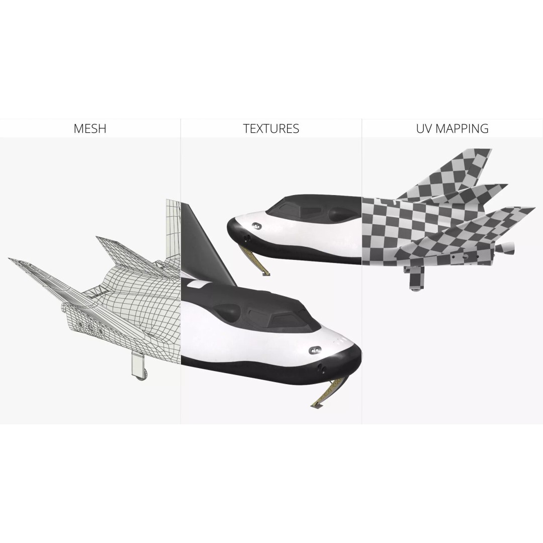 Compact Orbital Shuttle 3D Model – Futuristic Spacecraft, FBX - View 13