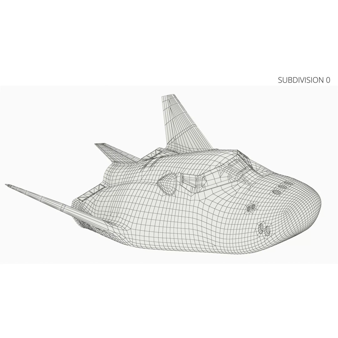 Compact Orbital Shuttle 3D Model – Futuristic Spacecraft, FBX - View 14