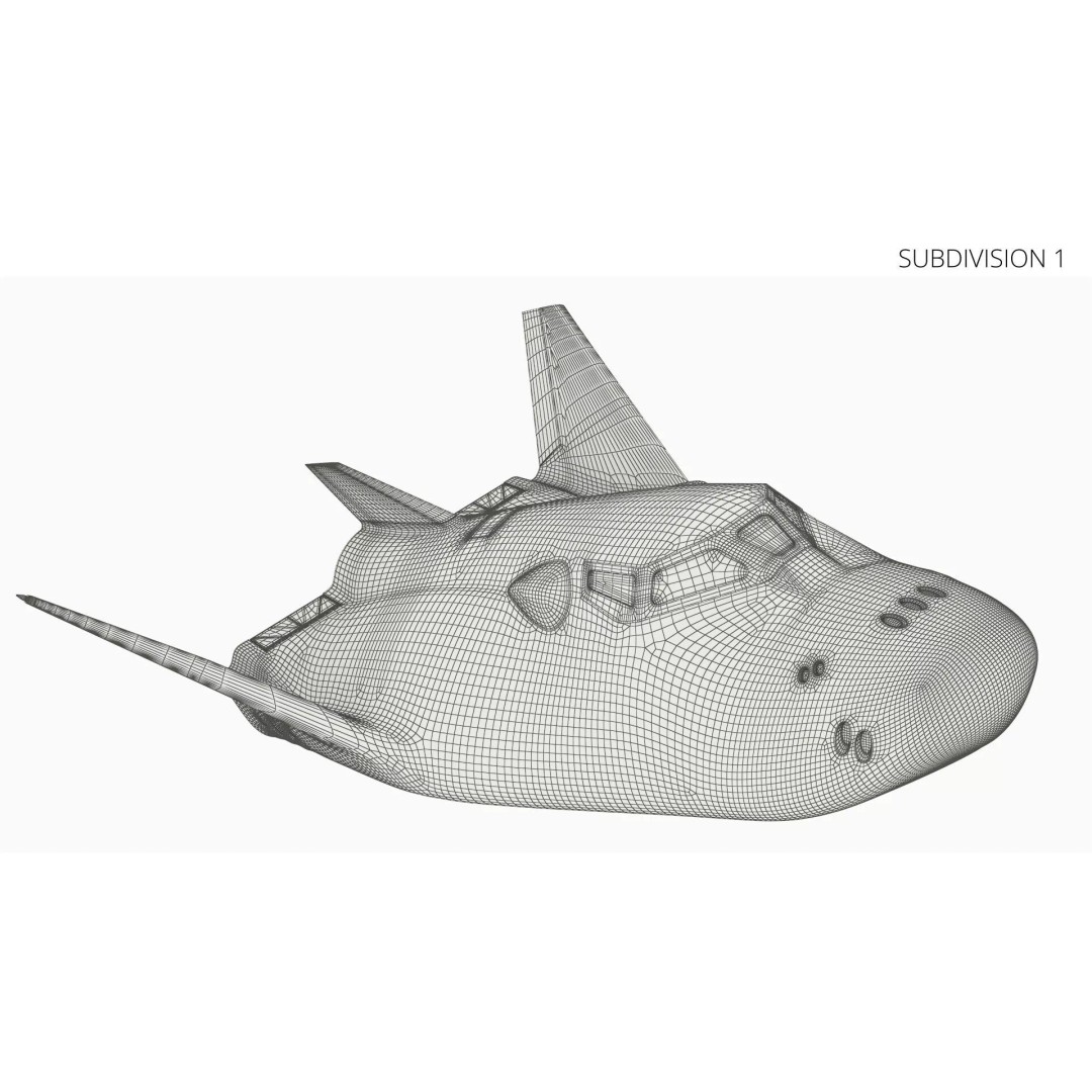 Compact Orbital Shuttle 3D Model – Futuristic Spacecraft, FBX - View 15