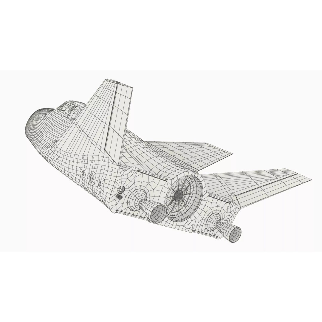 Compact Orbital Shuttle 3D Model – Futuristic Spacecraft, FBX - View 16