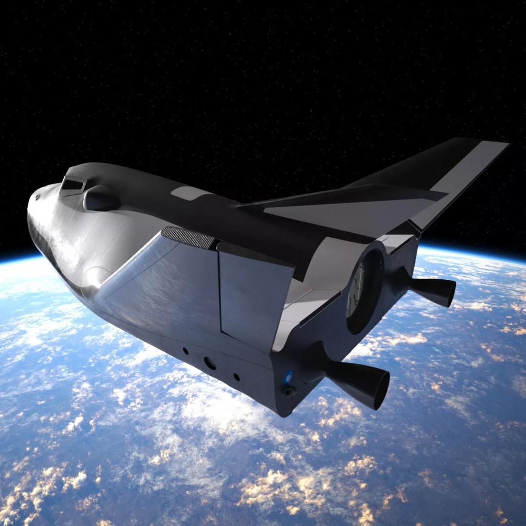 Compact Orbital Shuttle 3D Model – Futuristic Spacecraft, FBX - View 2