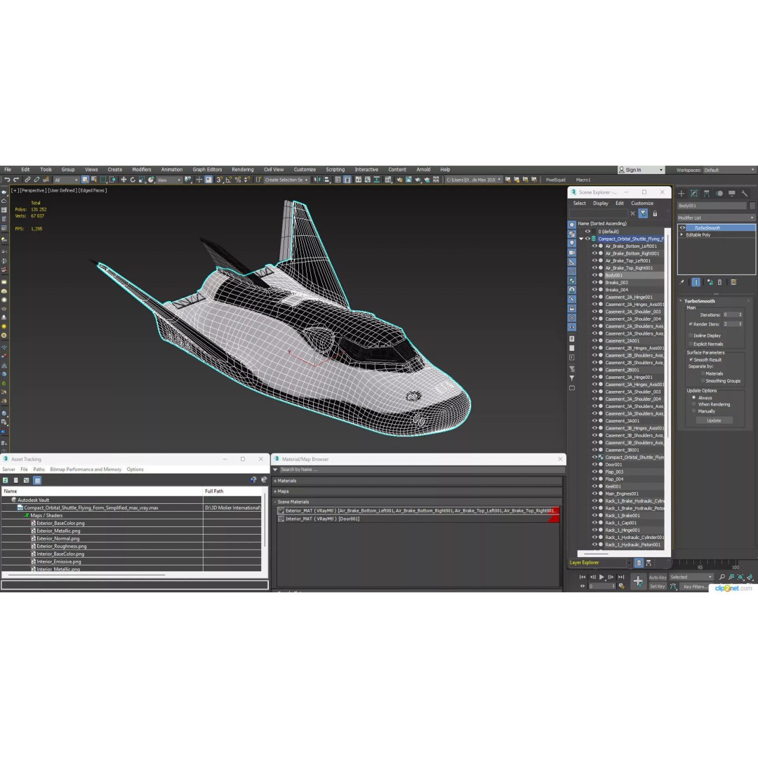 Compact Orbital Shuttle 3D Model – Futuristic Spacecraft, FBX - View 23