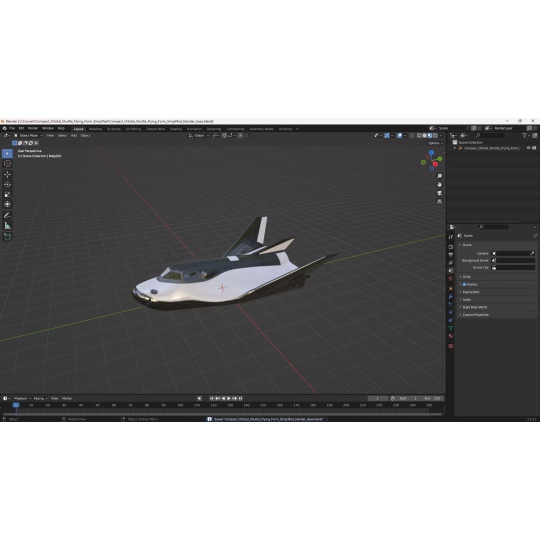Compact Orbital Shuttle 3D Model – Futuristic Spacecraft, FBX - View 24