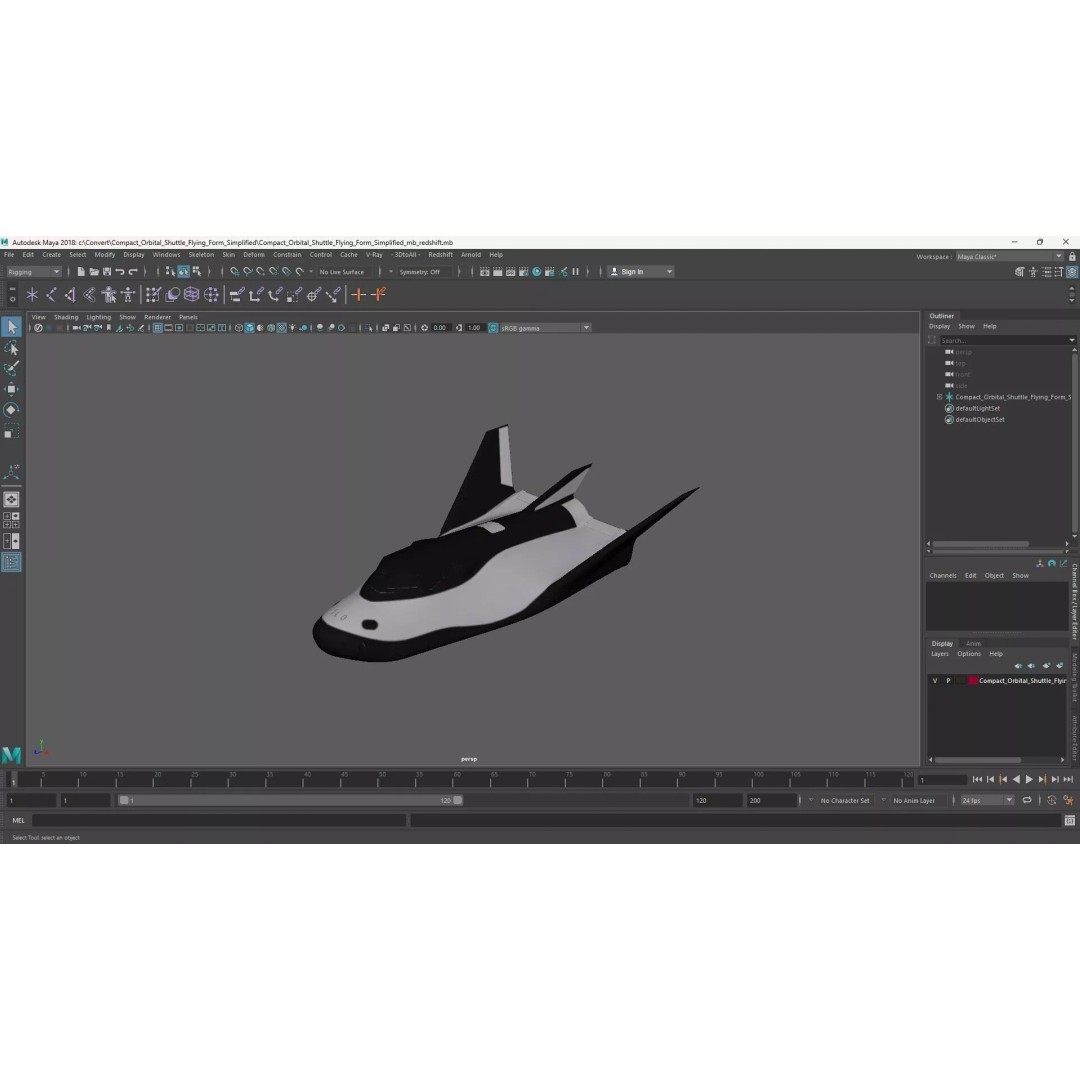 Compact Orbital Shuttle 3D Model – Futuristic Spacecraft, FBX - View 25
