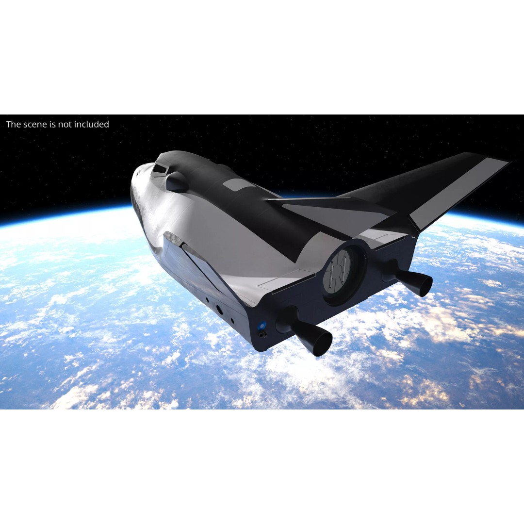 Compact Orbital Shuttle 3D Model – Futuristic Spacecraft, FBX - View 3