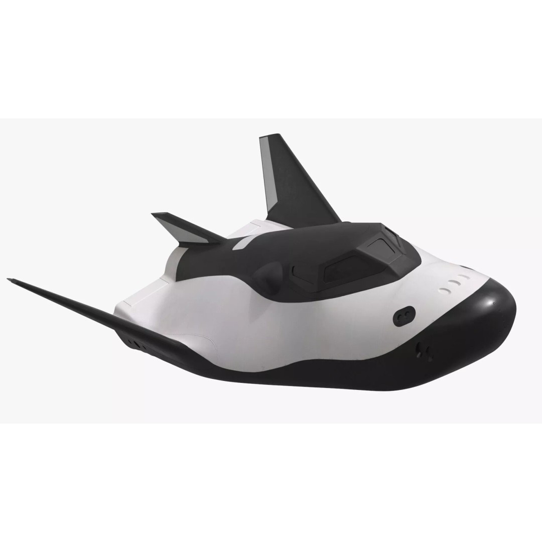 Compact Orbital Shuttle 3D Model – Futuristic Spacecraft, FBX - View 5