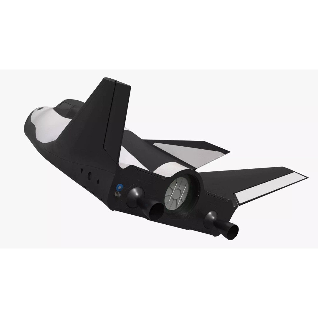 Compact Orbital Shuttle 3D Model – Futuristic Spacecraft, FBX - View 6