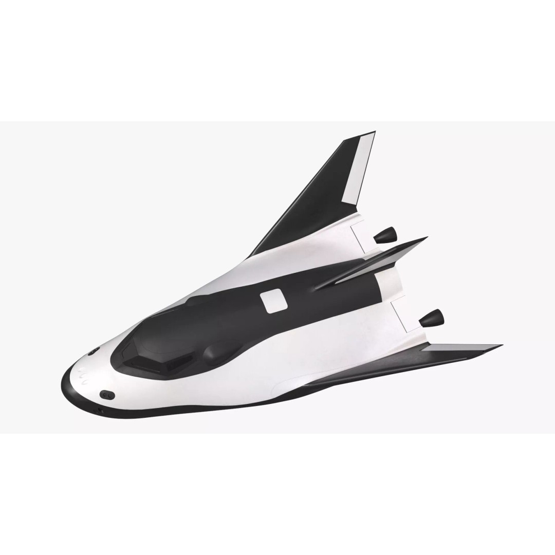 Compact Orbital Shuttle 3D Model – Futuristic Spacecraft, FBX - View 7