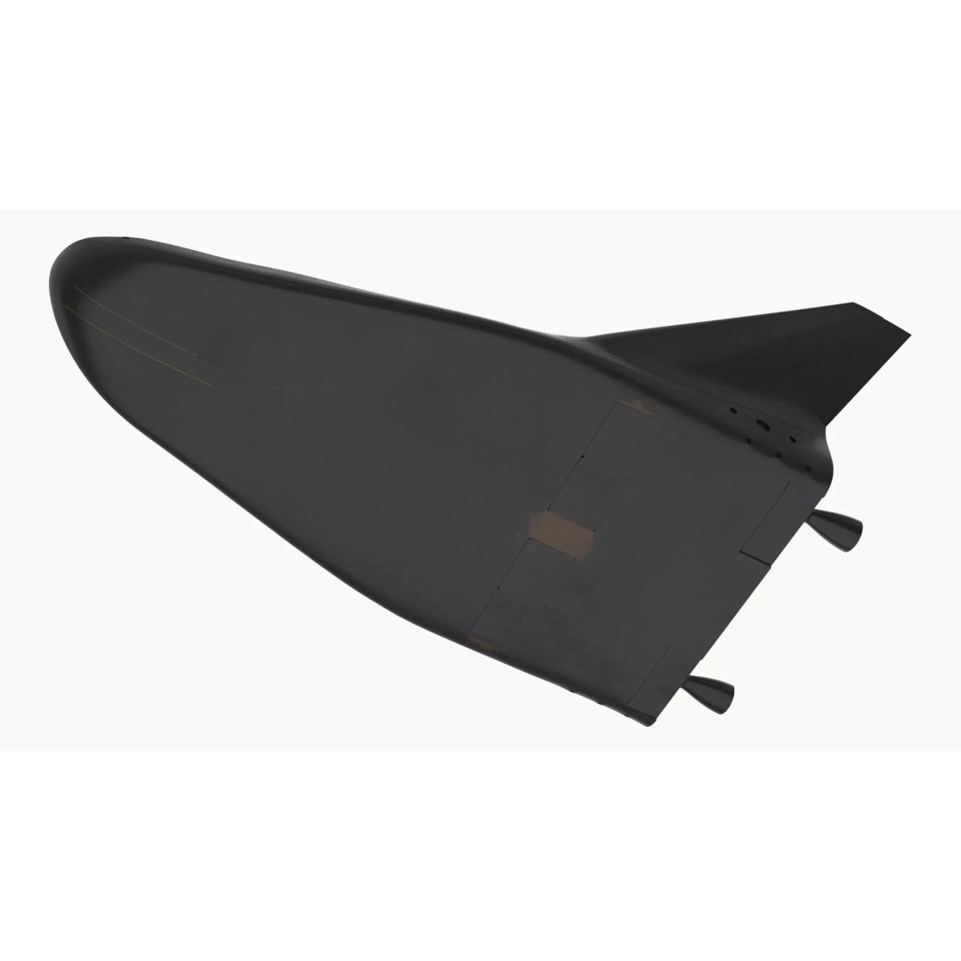 Compact Orbital Shuttle 3D Model – Futuristic Spacecraft, FBX - View 8