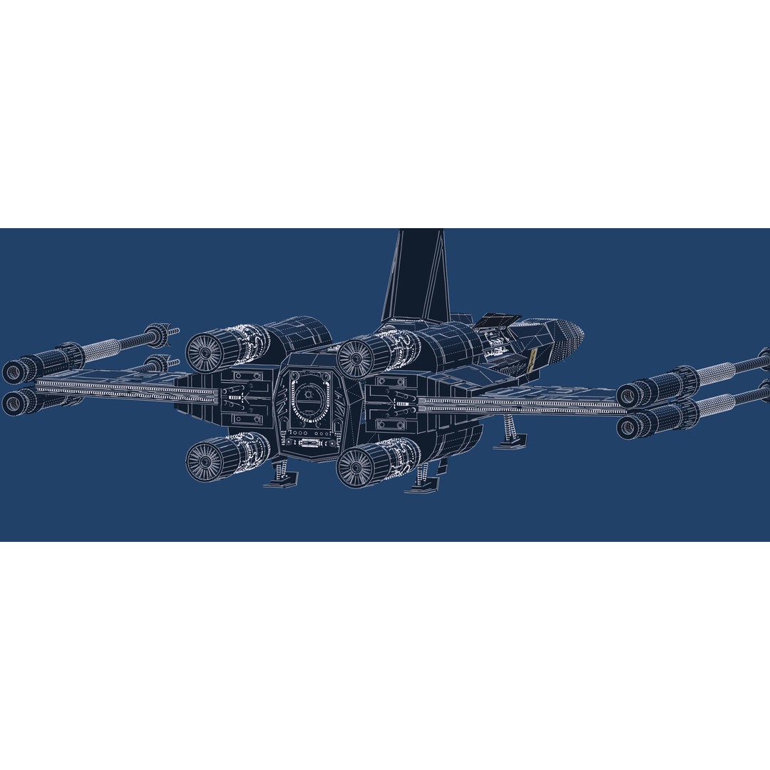 X-Wing 3D Model – Highly Detailed Sci-Fi Starship, FBX & OBJ