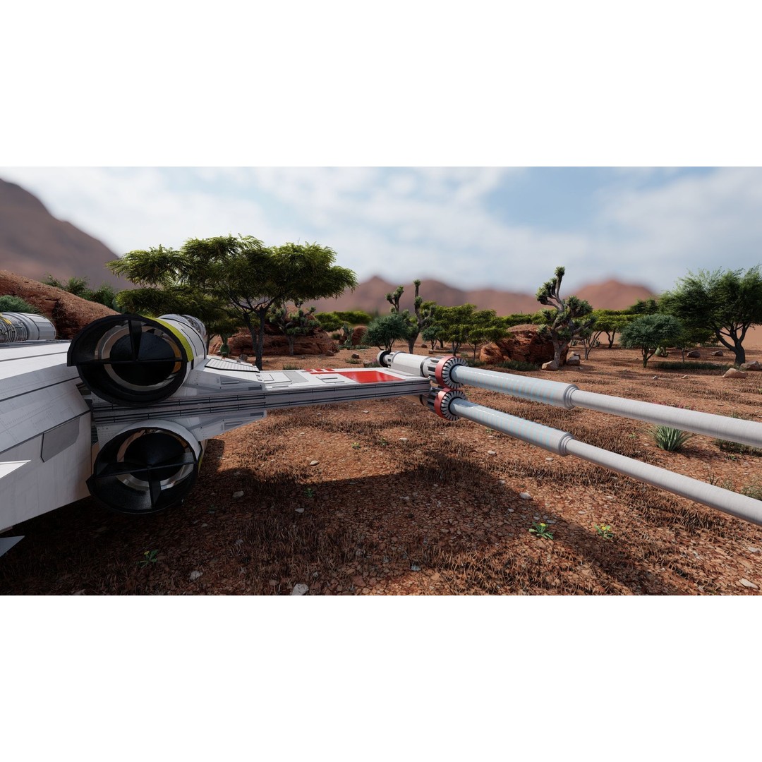 X-Wing 3D Model – Highly Detailed Sci-Fi Starship, FBX & OBJ - View 12