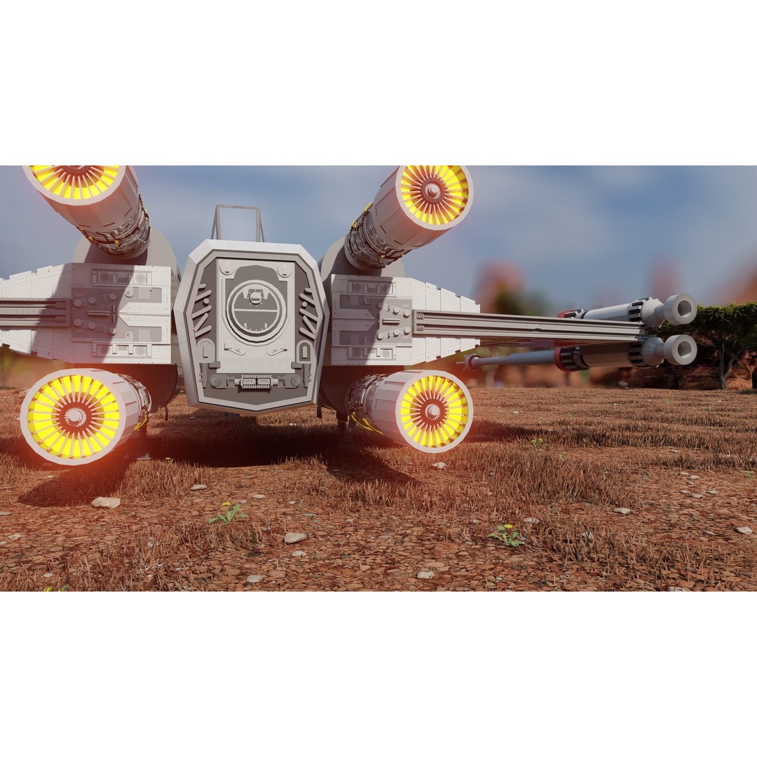 X-Wing 3D Model – Highly Detailed Sci-Fi Starship, FBX & OBJ - View 13
