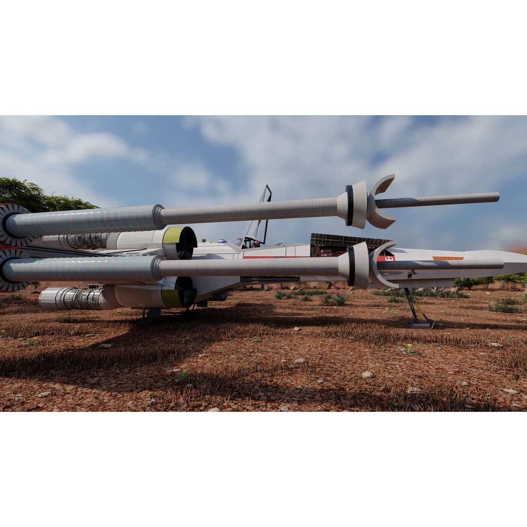 X-Wing 3D Model – Highly Detailed Sci-Fi Starship, FBX & OBJ - View 14