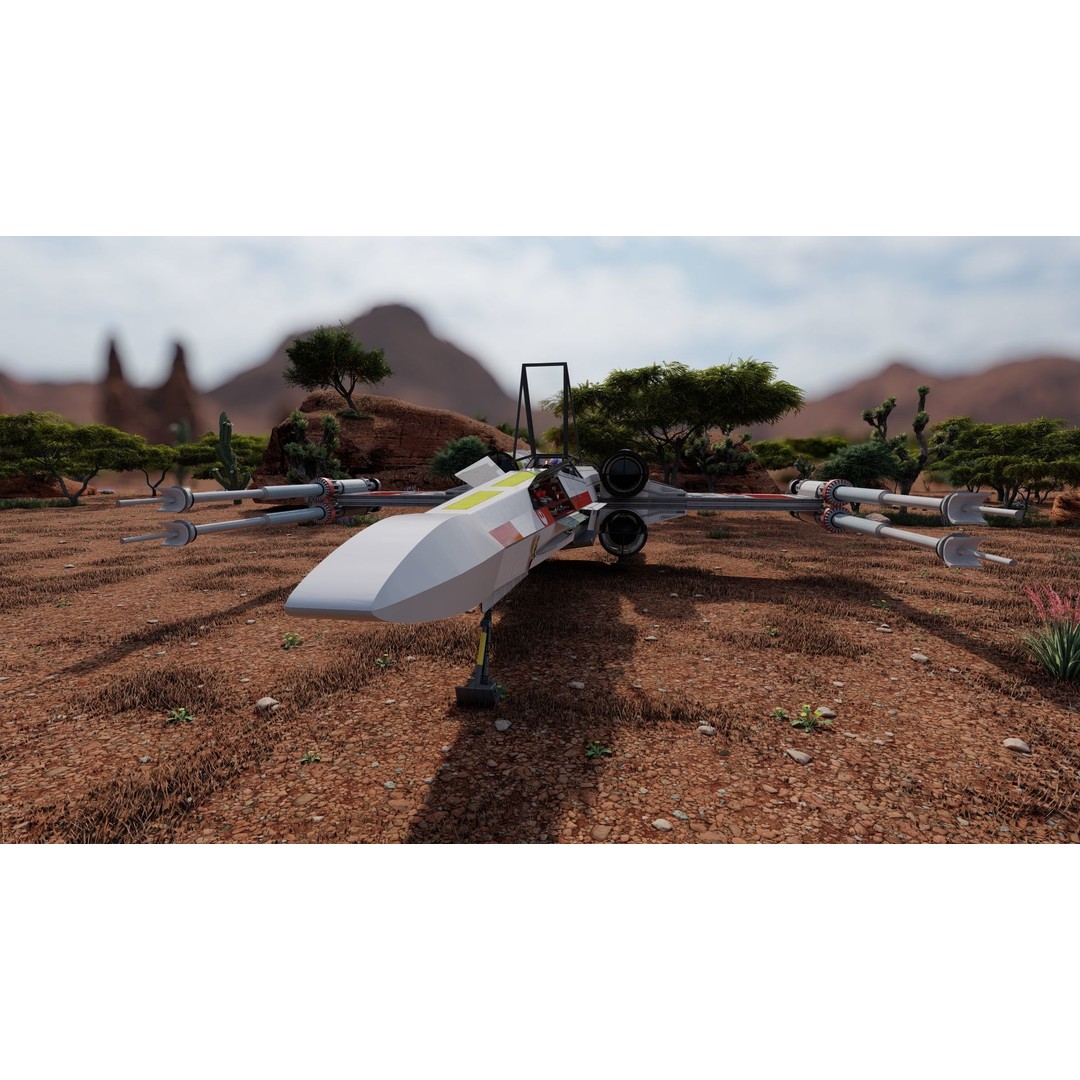X-Wing 3D Model – Highly Detailed Sci-Fi Starship, FBX & OBJ - View 19