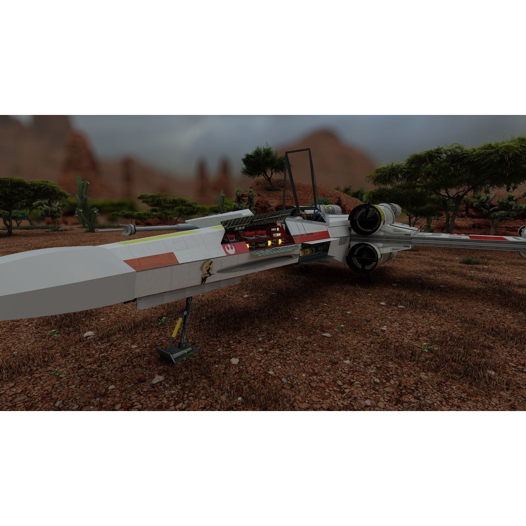X-Wing 3D Model – Highly Detailed Sci-Fi Starship, FBX & OBJ - View 20