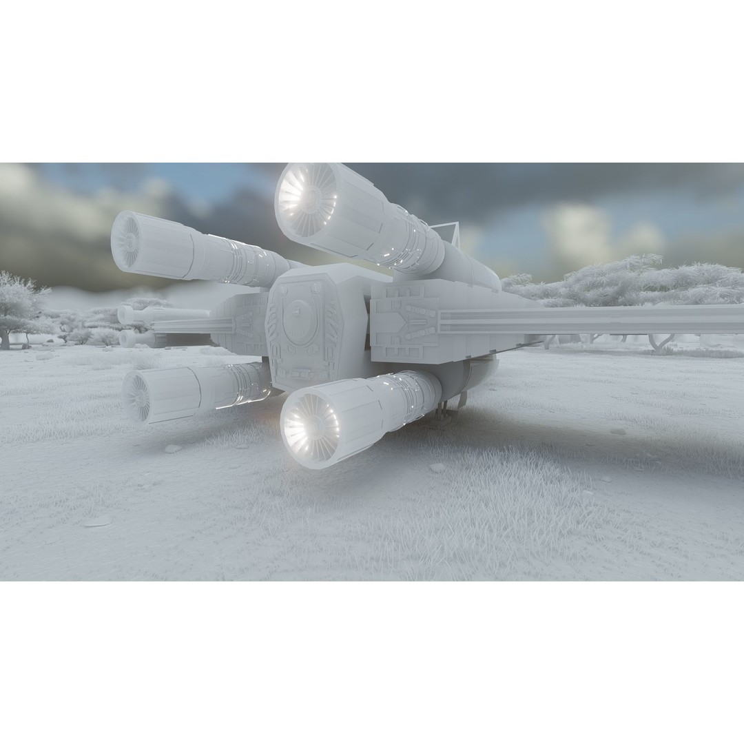 X-Wing 3D Model – Highly Detailed Sci-Fi Starship, FBX & OBJ - View 23