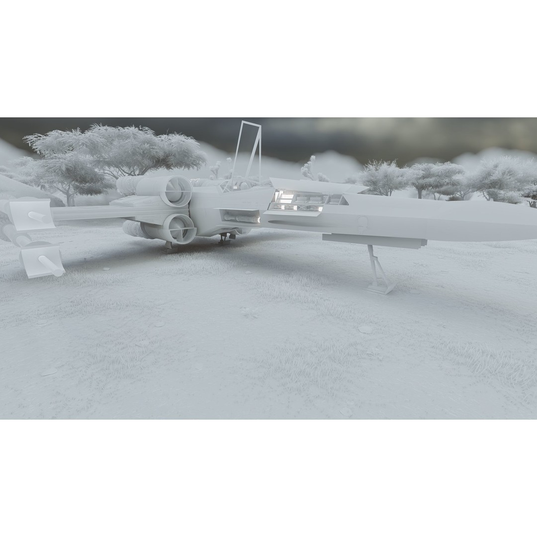X-Wing 3D Model – Highly Detailed Sci-Fi Starship, FBX & OBJ - View 24