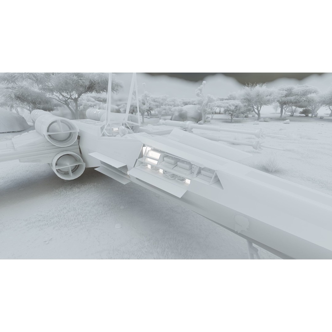 X-Wing 3D Model – Highly Detailed Sci-Fi Starship, FBX & OBJ - View 25