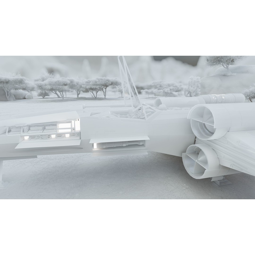 X-Wing 3D Model – Highly Detailed Sci-Fi Starship, FBX & OBJ - View 28