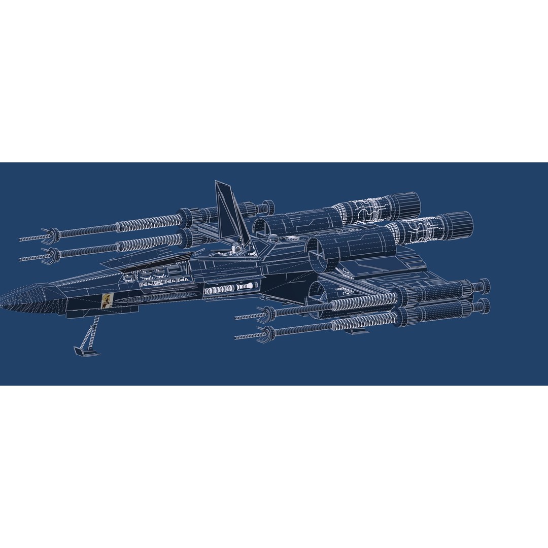 X-Wing 3D Model – Highly Detailed Sci-Fi Starship, FBX & OBJ - View 31