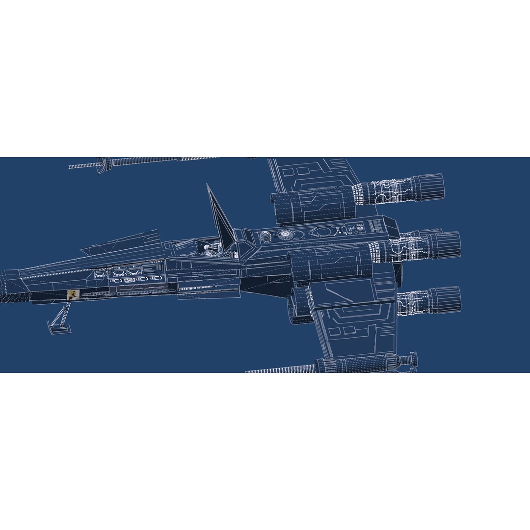 X-Wing 3D Model – Highly Detailed Sci-Fi Starship, FBX & OBJ - View 32