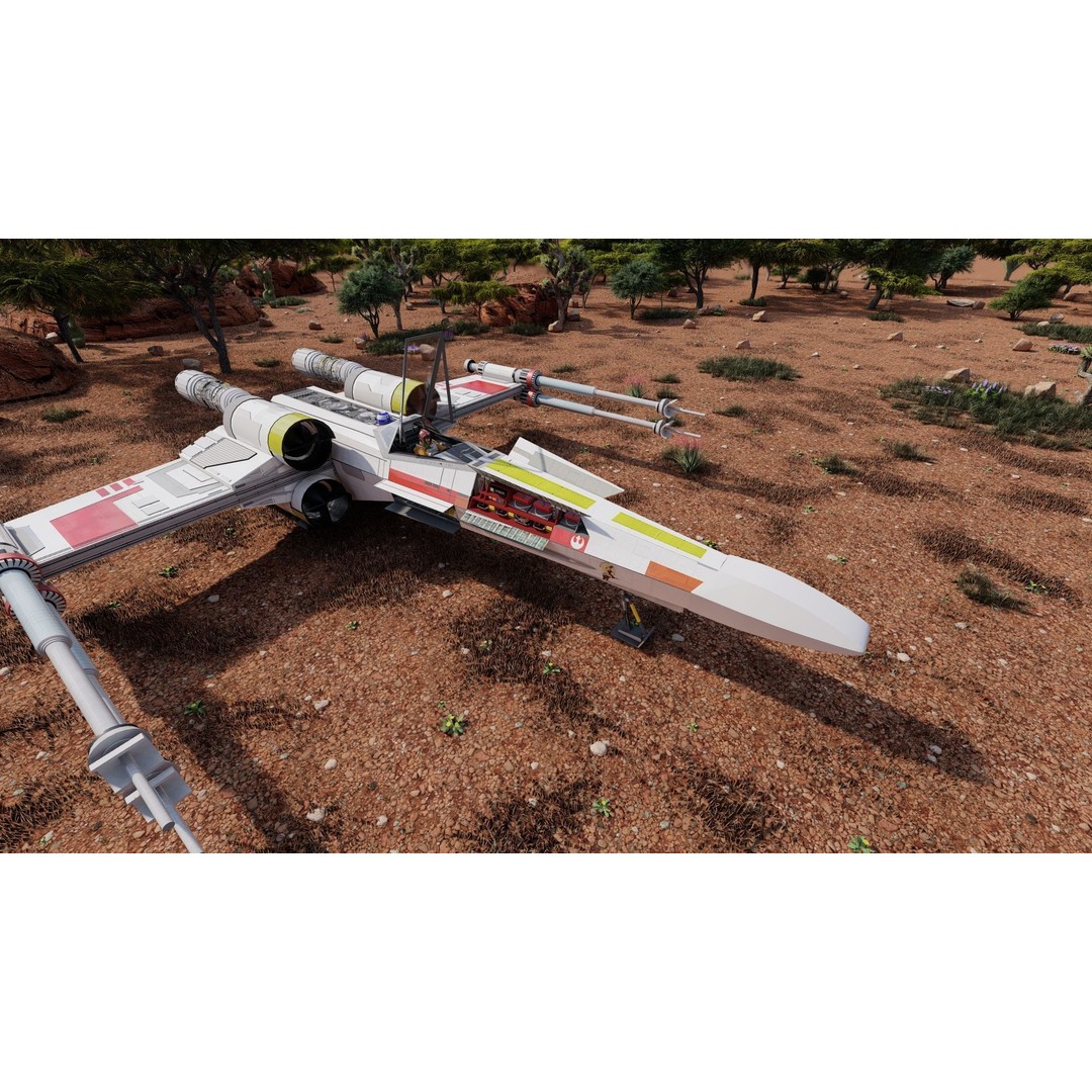 X-Wing 3D Model – Highly Detailed Sci-Fi Starship, FBX & OBJ - View 4
