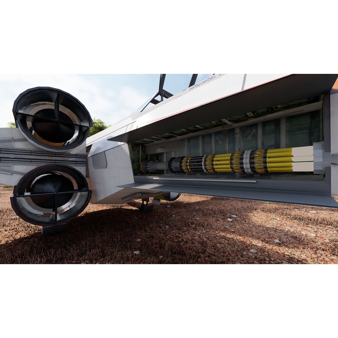 X-Wing 3D Model – Highly Detailed Sci-Fi Starship, FBX & OBJ - View 7