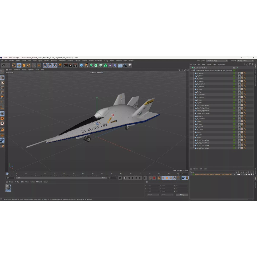 Martin Marietta X-24B 3D Model – Simplified Design, PBR Textures, FBX