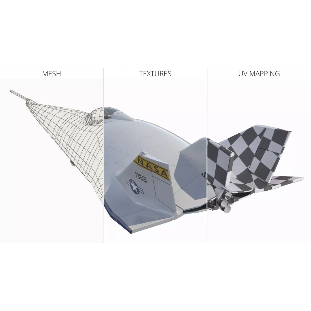 Martin Marietta X-24B 3D Model – Simplified Design, PBR Textures, FBX - View 13